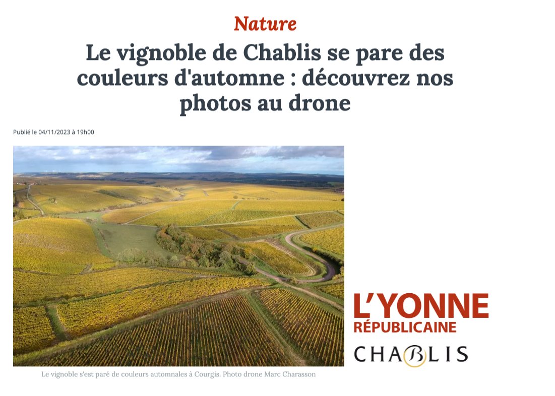 vinsdechablis's tweet photo. 👉 Nouvel article tout en images sur @lyonne_fr
Merci @marccharasson pour ces magnifiques photographies du vignoble de #Chablis vu du ciel
🍂 https://t.co/w2IdLenvCc
@vinsdebourgogne https://t.co/ZwYbb0k4Ab