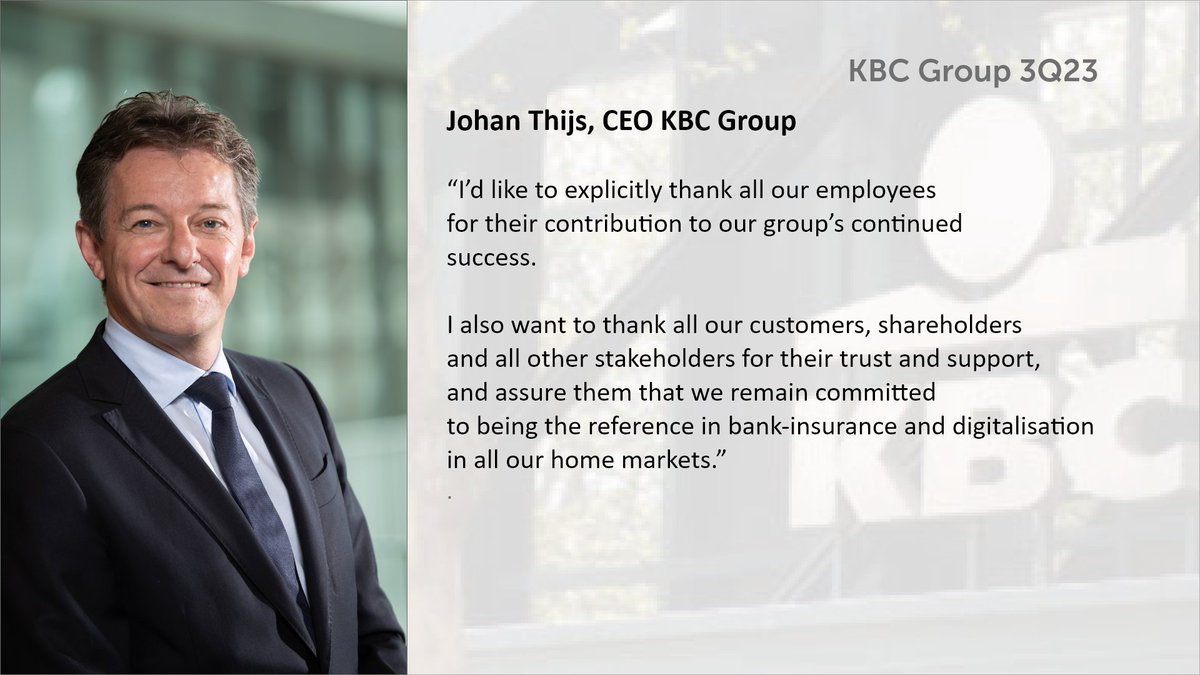 kbc_group's tweet photo. KBC Group Results 3Q23 2/8 https://t.co/HEGThEemH4