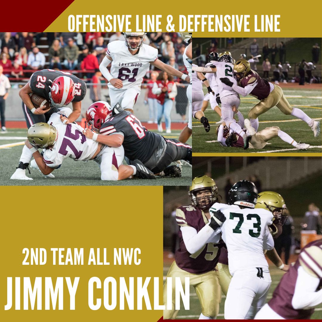 LakewoodCougsFB's tweet photo. Congrats to our All Conference Lakewood Cougars!
Bakary Sonko '25- 1st Team All NWC Punter (9 Punts/355 Yards AVG 39.4Yrds)
Jimmy Conklin '25- 2nd Team All NWC OL & DL (37 tackles & 9 Pancake Blocks)
Ethan Ralston '24- 2nd Team All NWC OL (7 Pancake Blocks)
#GOCOUGS #REAL https://t.co/CcT9KkPmQI