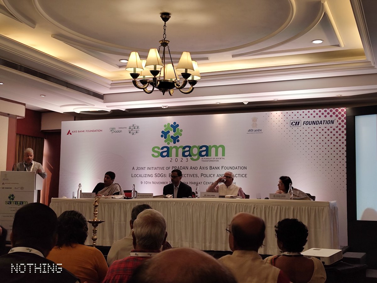 NarendraD1205's tweet photo. Samagam2023 a multi sector collaborative event kicks off in Delhi. One and a half days of deliberations on Localising SDGs. Localisation of SDGs necessarily requires empowerment of Panchayats. Policy makers need to get bolder.
@PRADAN_India @NITIAayog https://t.co/Aqn2Covcrx