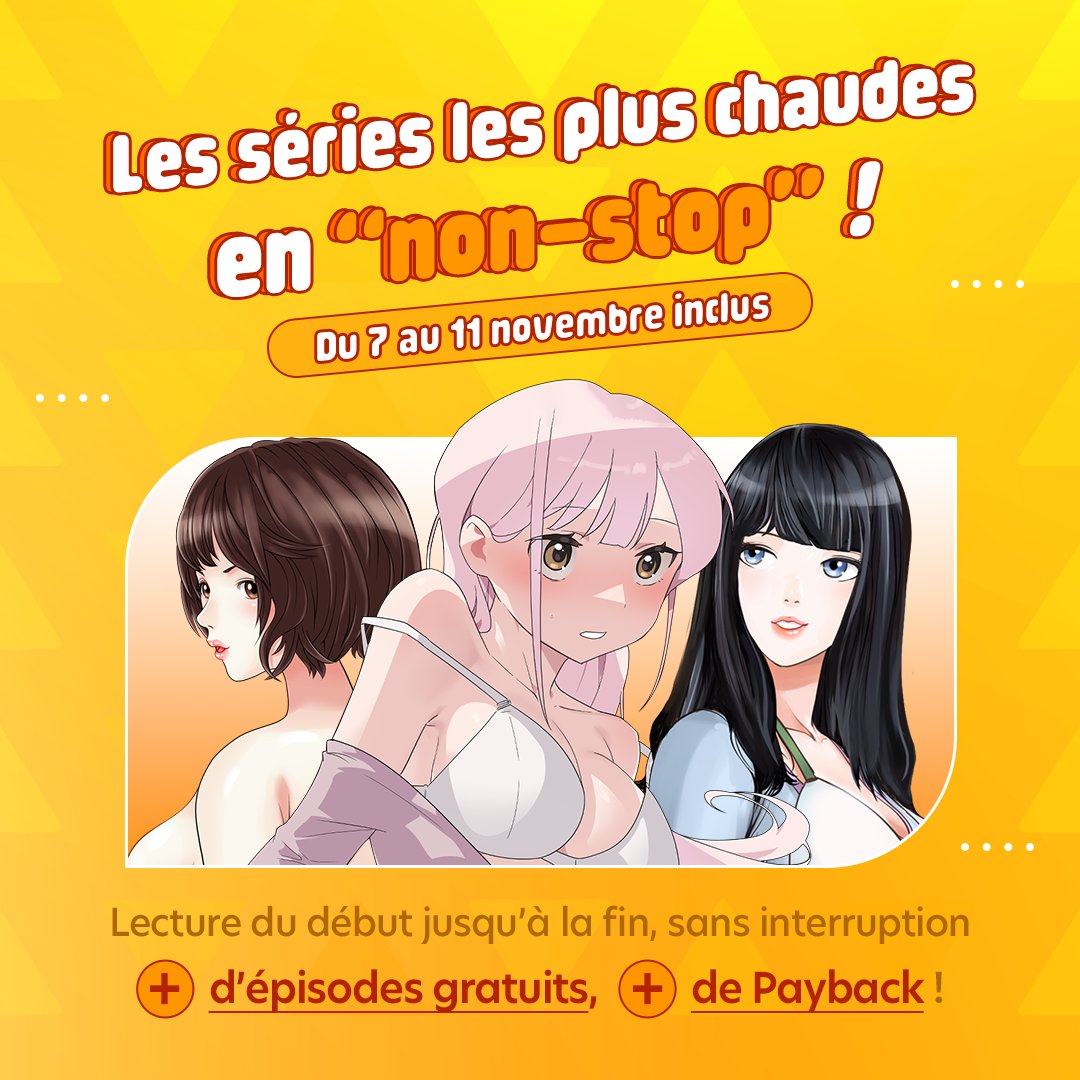 DelitoonX's tweet photo. ❤️‍🔥Les séries les plus chaudes en “non-stop” !
🔥Lecture du début jusqu’à la fin, sans interruption
+ d’épisodes gratuits, + de Payback !🚨

#delitoonx #delitoon #webtoons #manhwa #manga #bandedessinée #webtoon18 #manhwa18 #animation #animé #webcomics #adulte #nsfw #hentai #harem https://t.co/0kdp6w5deV