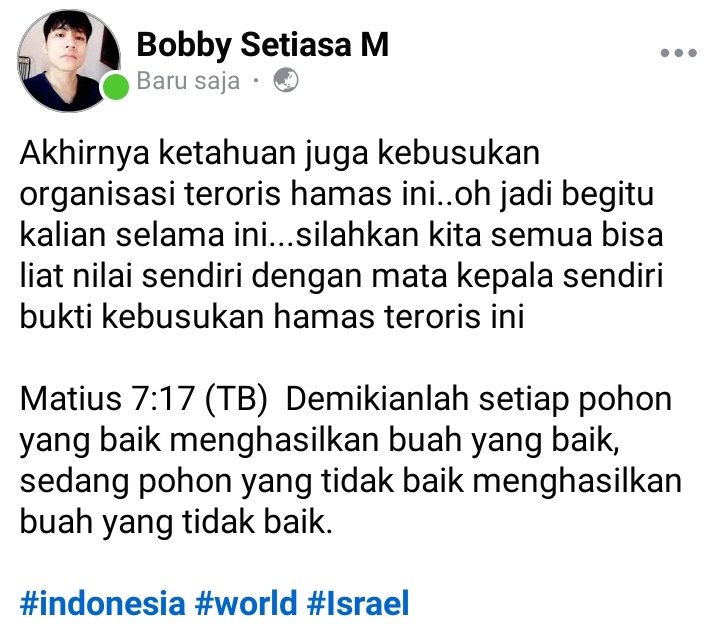 Bobbysetiasama's tweet photo. Akhirnya ketahuan juga kebusukan organisasi teroris hamas ini..oh jadi begitu kalian selama ini...silahkan kita semua bisa liat nilai sendiri dengan mata kepala sendiri bukti kebusukan hamas teroris ini
#indonesia #world #Israel #StopTeroris https://t.co/U7PyCMI5tp