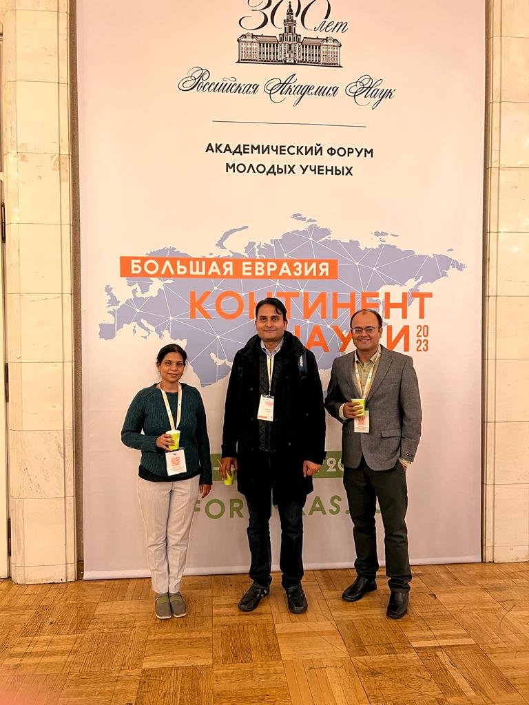 NABI_India's tweet photo. Dr. Amit Kumar Rai, Scientist-D, NABI, visited the Russian Academy of Science, Moscow, and attended "Forum of Young Scholars of the countries of Greater Eurasia" November 1-4, 2023 @DBTIndia https://t.co/mBcbifl8sy