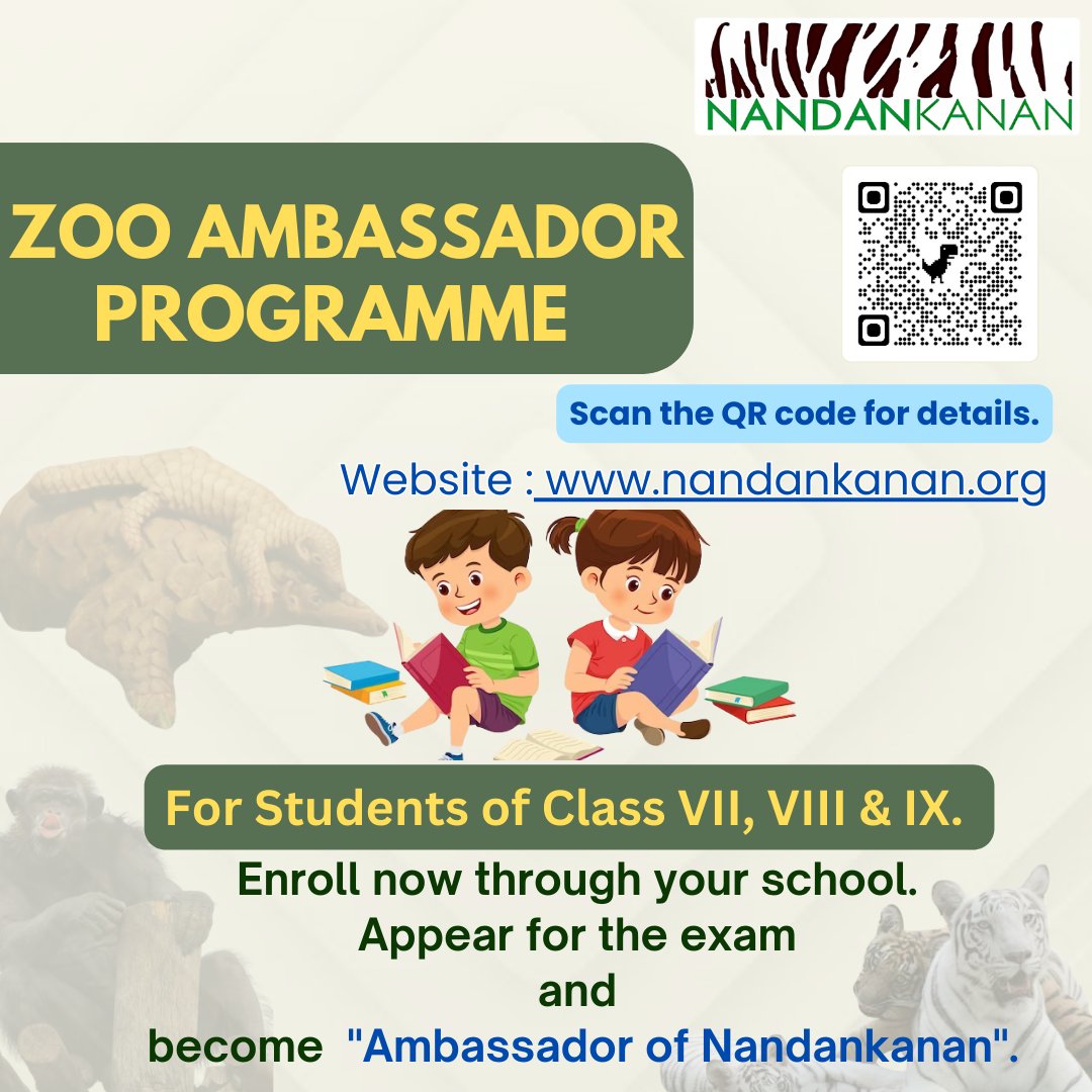 ddnandankanan's tweet photo. The last date for enrollment in Zoo Ambassador Programme is 15.11.2023
Click the link for registration :
https://t.co/FPn5qi8oG1
@CZA_Delhi @PCCFWL_Odisha @ForestDeptt
#CentralZooAuthority #pccfwl_odisha #ForestDept #nandankananzoologicalpark #zooprogramm #education https://t.co/BtXavBgERF