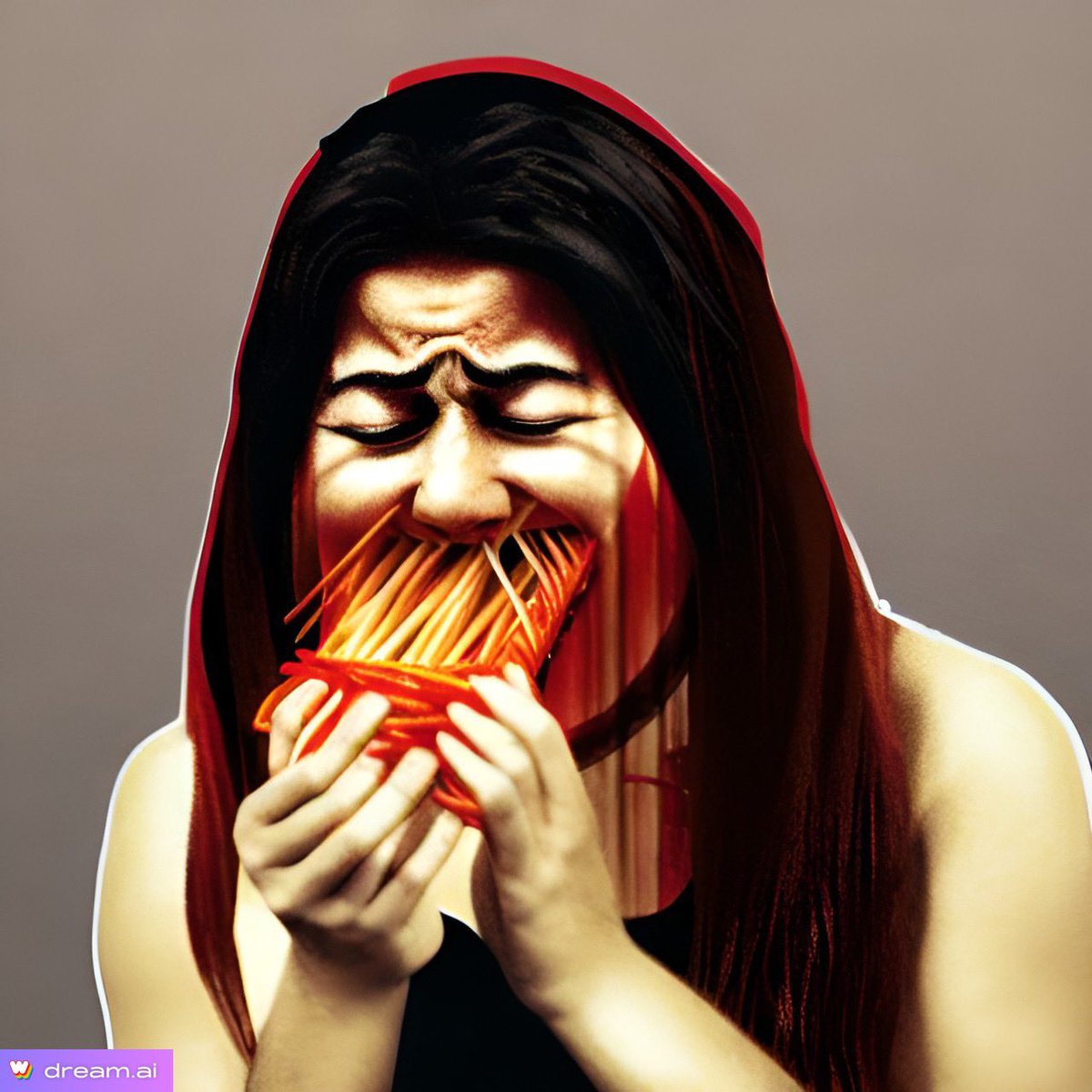 「AIは麺類を食べられない。 」|村田らむのイラスト