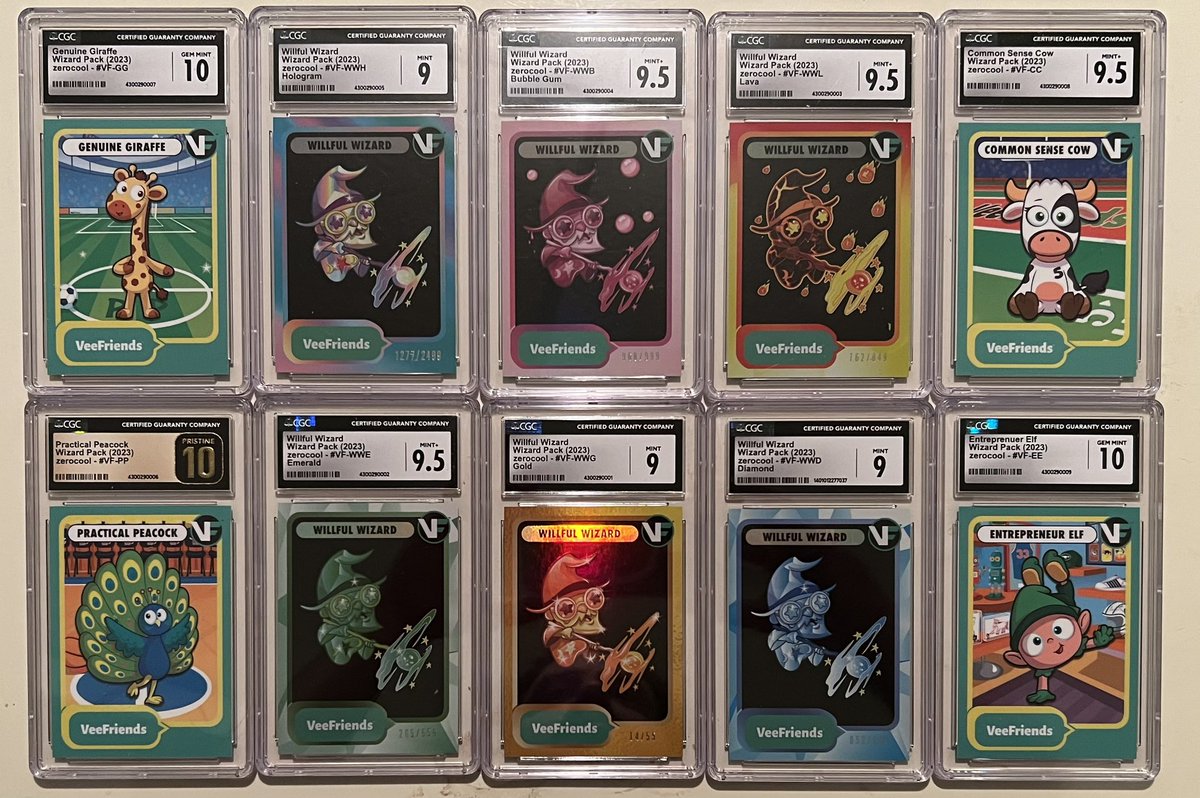 sebas_secrest's tweet image. Got back my diamond wiz from cgc today and we got ya a 9! Now the set is complete 🙂 @VeeFriendsCards #cgccards