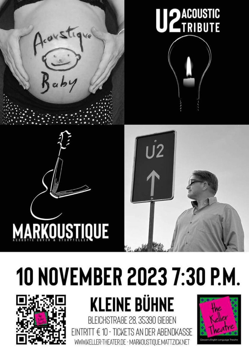 MarkusMattzick's tweet photo. Morgen Abend bin ich als @markoustique auf der kleinen Bühnr des #TheKellerTheatre Gießen. Es gibt Storytelling und #acousticcover rund um #achtungbaby von @u2 #itsnosecretatall https://t.co/GyDkbqZPrN