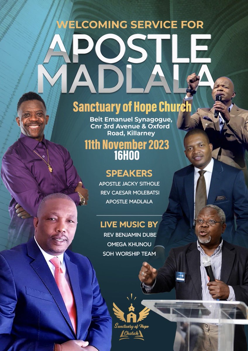 OmegaKhunou's tweet photo. 📍SANCTUARY OF HOPE CHURCH - KILLARNEY JHB 

This coming Saturday 11 / NOV / 23 more details on the poster and looking forward to seeing you there fam 😊😊👍👍

#mororiseng https://t.co/cXzXz9Kd2N