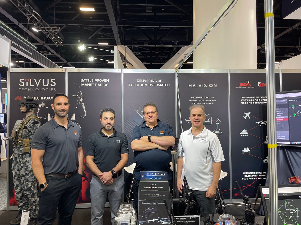 Amber Technology (@ambertechnology) on Twitter photo Our DLES team have been hard at work this week with manufacturing partner <a href="/SilvusTech/">SilvusTechnologies</a> at the Indo Pacific International Maritime Exposition in Sydney.
Also on display are our manufacturer partners:
<a href="/Haivision/">Haivision</a>
@Southwest Antennas
<a href="/BATSinc/">BATS Wireless</a>
<a href="/CPCases/">CP Cases Ltd</a> Our DLES team have been hard at work this week with manufacturing partner <a href="/SilvusTech/">SilvusTechnologies</a> at the Indo Pacific International Maritime Exposition in Sydney.
Also on display are our manufacturer partners:
<a href="/Haivision/">Haivision</a>
@Southwest Antennas
<a href="/BATSinc/">BATS Wireless</a>
<a href="/CPCases/">CP Cases Ltd</a>