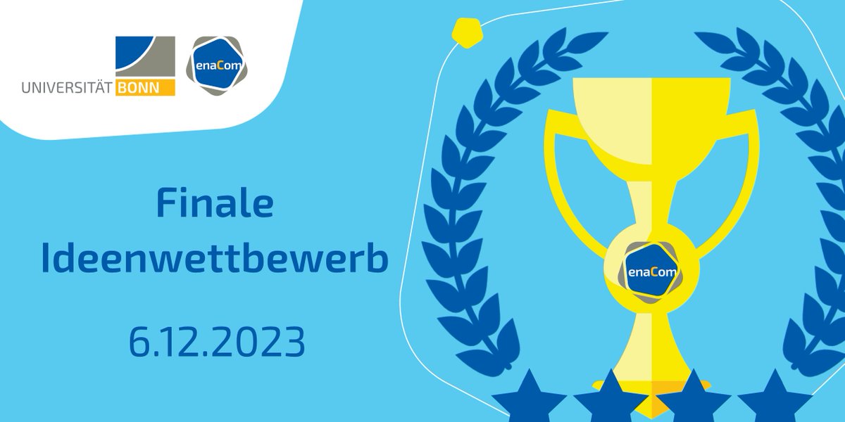 Seid dabei und erlebt die spannenden Pitches beim Finale des Ideenwettbewerbs der @UniBonn. Wer wird von der Jury ausgewählt und gewinnt bis zu 1.000 Euro?🏆🍾 📅 6. Dezember 2023, ab 17 Uhr, DIGITALHUB am Bonner Hauptbahnhof 👉uni-bonn.de/de/forschung-l… #startup #innovation #pitch