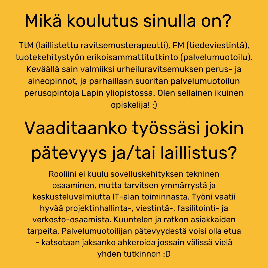 ravitsemus's tweet photo. Ravitsemustieteilijöitä  toimii monilla eri sektoreilla: asiakas- ja potilastyössä, tutkimus- ja  kehitystyössä, kuntoutuksen parissa, ruokateollisuudessa,  potilasjärjestöissä ja muissa 3. sektorin toimissa jne. #ravitsemus #ravitsemusviikko #ravitsemustieteilijä https://t.co/myOh7MuKeX