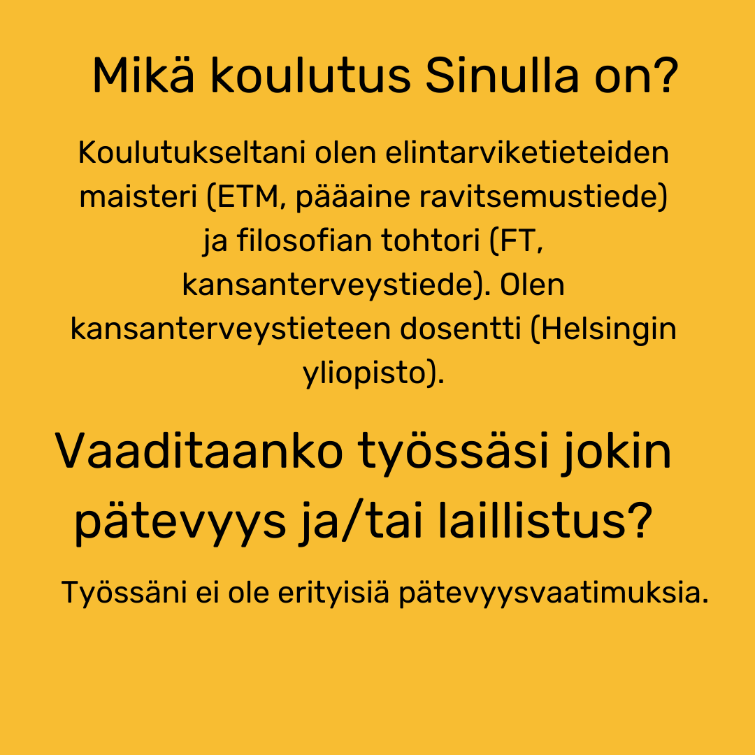 ravitsemus's tweet photo. Ravitsemustieteilijöitä  toimii monilla eri sektoreilla: asiakas- ja potilastyössä, tutkimus- ja  kehitystyössä, kuntoutuksen parissa, ruokateollisuudessa,  potilasjärjestöissä ja muissa 3. sektorin toimissa jne. #ravitsemus #ravitsemusviikko #ravitsemustieteilijä https://t.co/J3lnFeLiAx