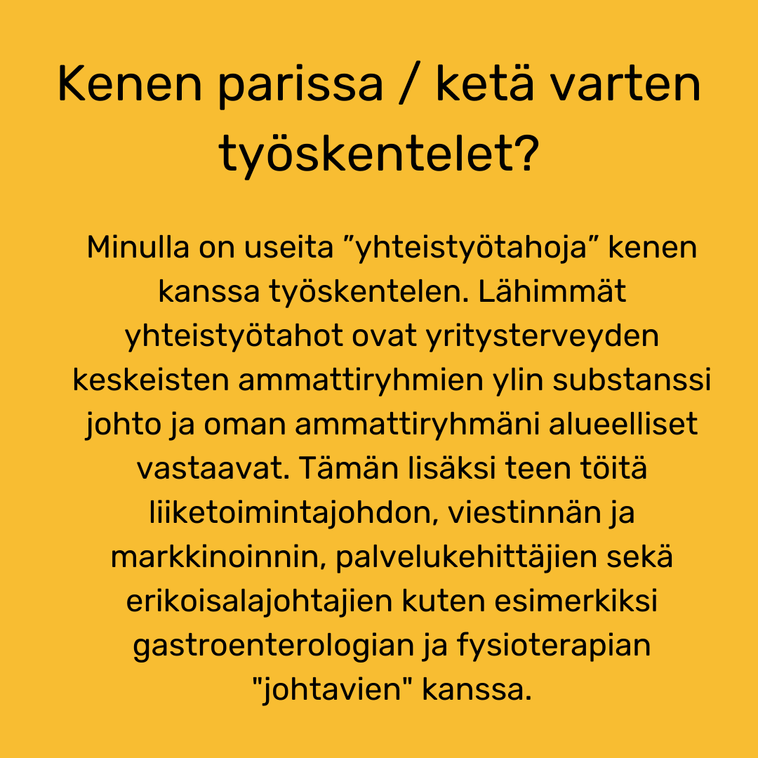 ravitsemus's tweet photo. Ravitsemustieteilijöitä  toimii monilla eri sektoreilla: asiakas- ja potilastyössä, tutkimus- ja  kehitystyössä, kuntoutuksen parissa, ruokateollisuudessa,  potilasjärjestöissä ja muissa 3. sektorin toimissa jne. #ravitsemus #ravitsemusviikko #ravitsemustieteilijä https://t.co/oVmNZmU7kM