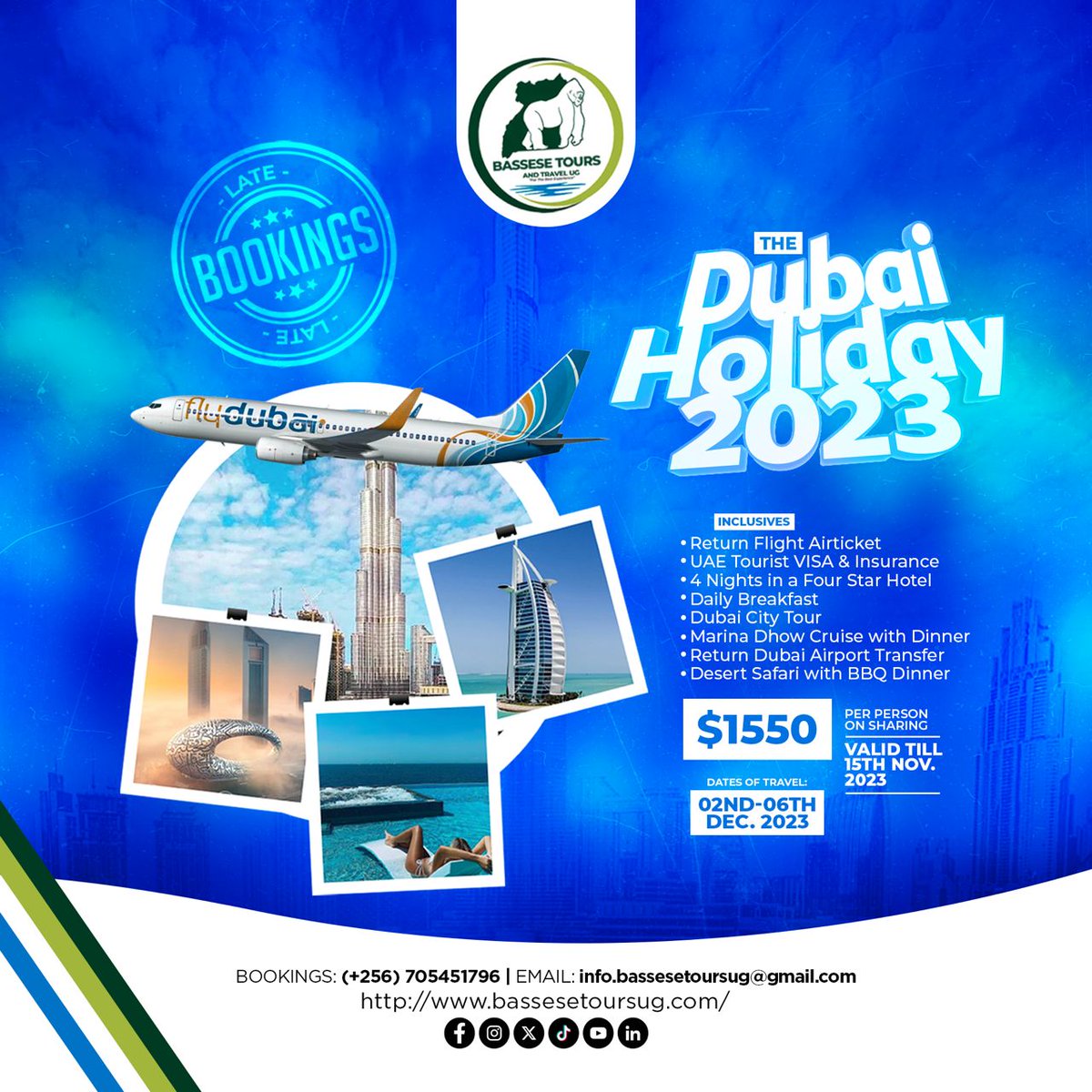 Bonnyphotograhy's tweet image. Last Minute Opportunity | The Dubai Holiday 2023 | Book Now.
#dubaholiday2023
#Dubai
#ForTheBestExperience
#BasseseToursAndTravelUg
#djraphaelug