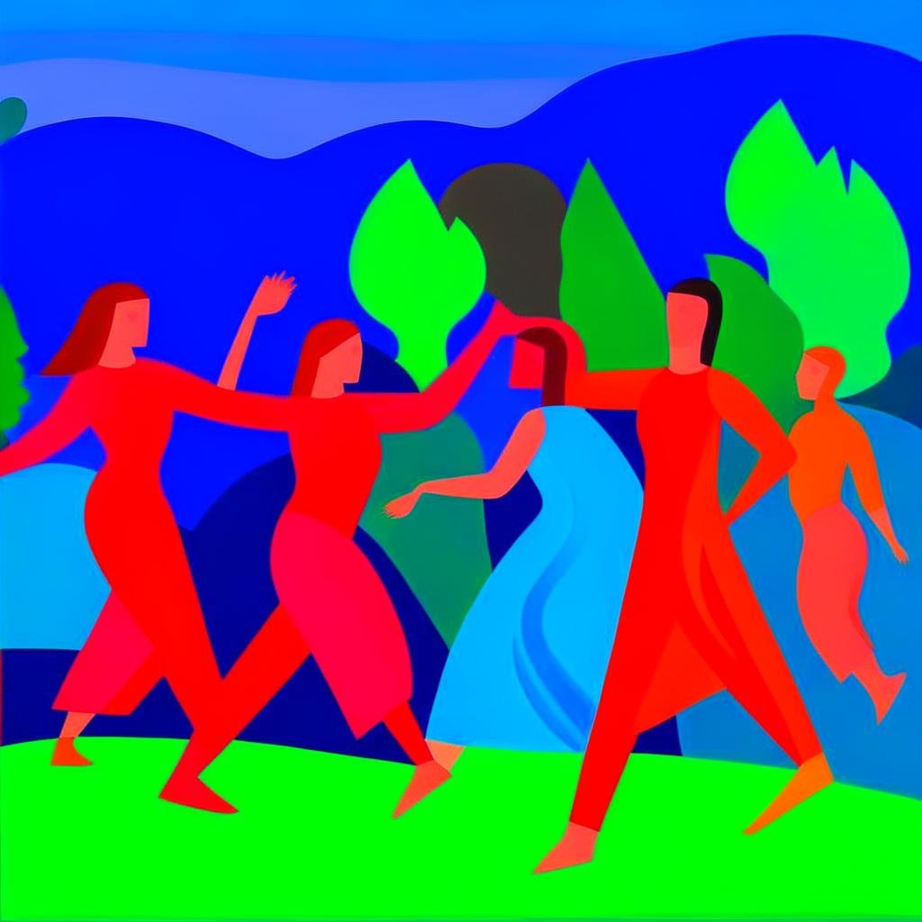 ave22official's tweet photo. Homage to Matisse's "Dance" vs. an AI-created image
What we do?
Get the Wikipedia description and ask Kandinsky AI to create an image
That's what we'll do in our next exhibition in AVE22 MetaGallery @Spatial_io
#opencall: https://t.co/6kSfVpNFvI or reply w/#art &amp; description https://t.co/6ioD10LGlu