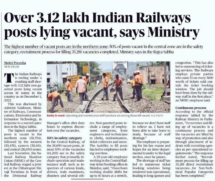 Civil_Junction_'s tweet photo. 2018 के बाद 2024 आने को चला है रेलवे में ALP/TECH, JE, SSE की भर्ती नहीं आयी है और 2019 से तो किसी भी प्रकार की भर्ती नहीं आयी है, युवाओं का भविष्य को ऐसे नजरअंदाज किया जा रहा है 
#Railway_New_Vacancy https://t.co/rfEtIHvKMi