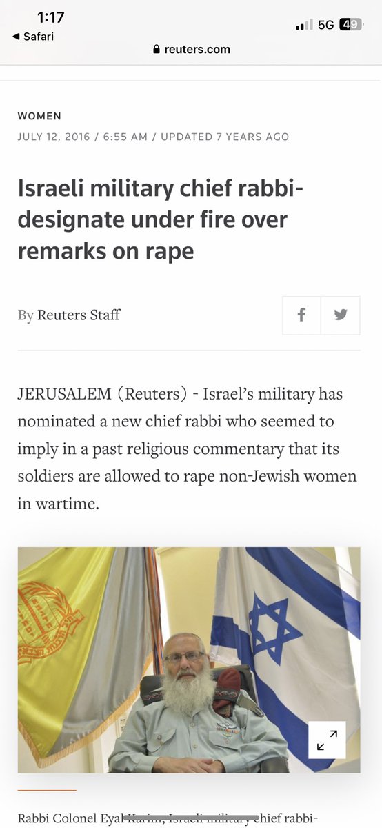 jakeshieldsajj's tweet photo. The Israeli military chief rabbi says it's okay for the IDF to rape as long as its a non-Jews https://t.co/PTInPY3SHx