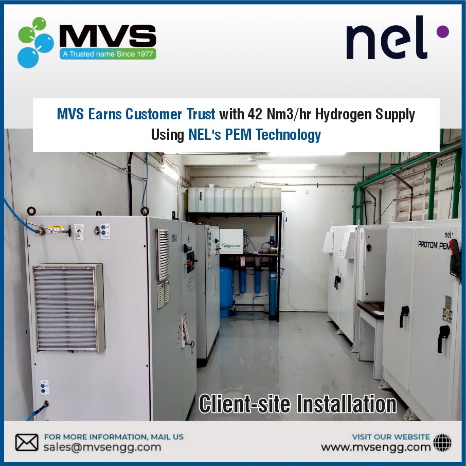 mvs_engineering's tweet image. @mvs_engineering is happy to gain the trust of our customers running multiple #Hydrogengenerators using NEL&apos;s PEM Proton Exchange Membrane technology.
