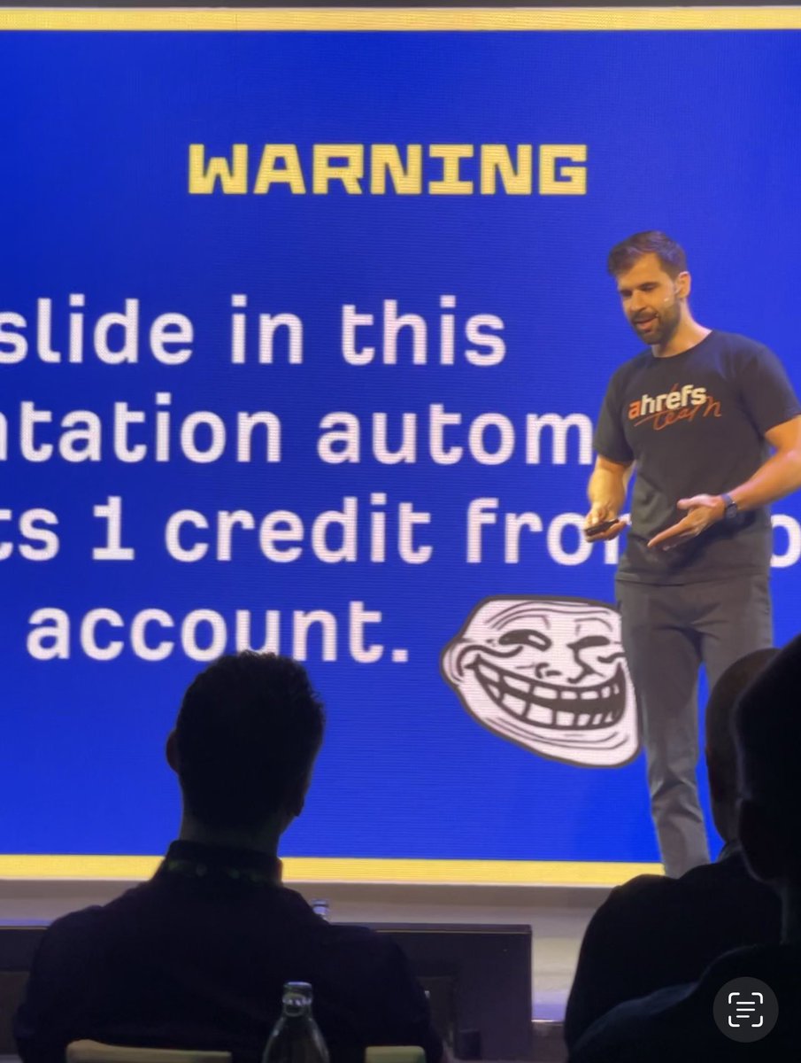 daria_samokish's tweet photo. Commenting on this post doesn’t cost you @ahrefs credits. @timsoulo ‘s face when he sees this post 😂 https://t.co/DDXlMC9FBP