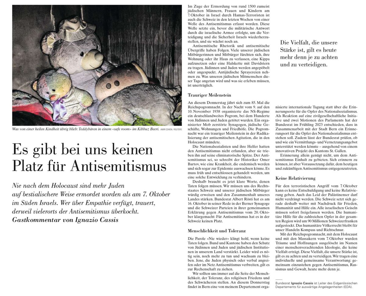 Es gibt bei uns keinen Platz für #Antisemitismus. 
nzz.ch/meinung/bundes…