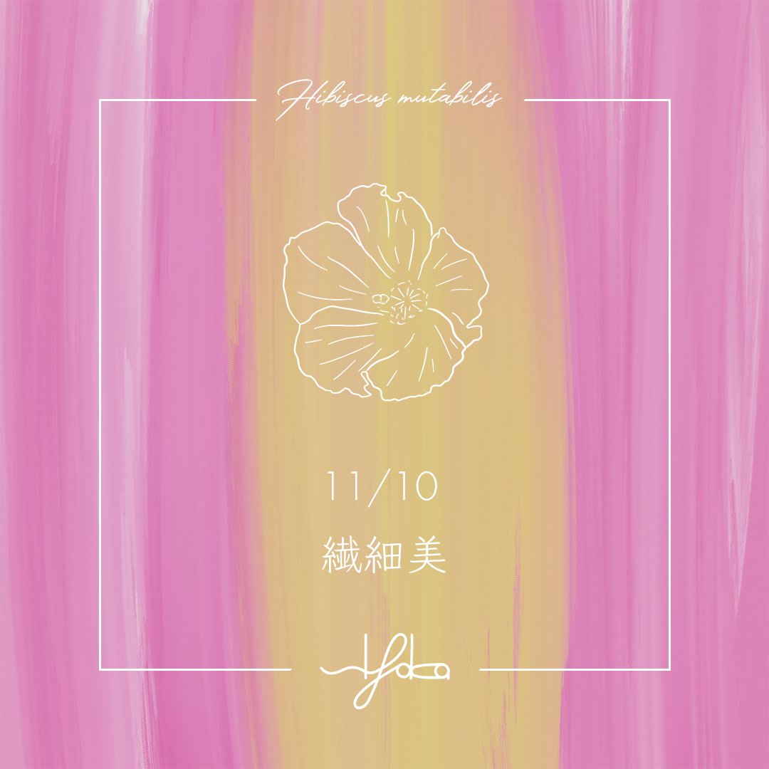 siyaka_480's tweet photo. おはようございます☀️ 
sIyaka（シヤカ）です💐  

本日11/10の誕生花は『フヨウ』 
花言葉は『繊細美』  

今日も美しい1日になりますように☺️ https://t.co/lDAu7nBKR5