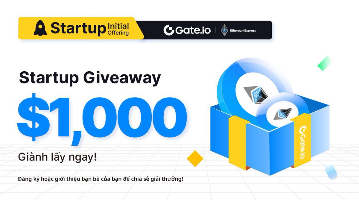 #Gateio Startup x $ETE: hoàn thành nhiệm vụ &amp; chia sẻ phần thưởng $1,000!
 
✅ RT &amp; Tag 3 bạn 
✅ Theo dõi <a href="/Gateio_Startup/">Gate.io Startup is now Gate Launch</a> &amp; <a href="/EthereumExpres/">Ethereum Express</a>
✅ Tham gia ngay⤵️
gleam.io/competitions/S…

⏳Kết thúc lúc: 18:00 ngày 10/11 (UTC+7)

#GateioStartup