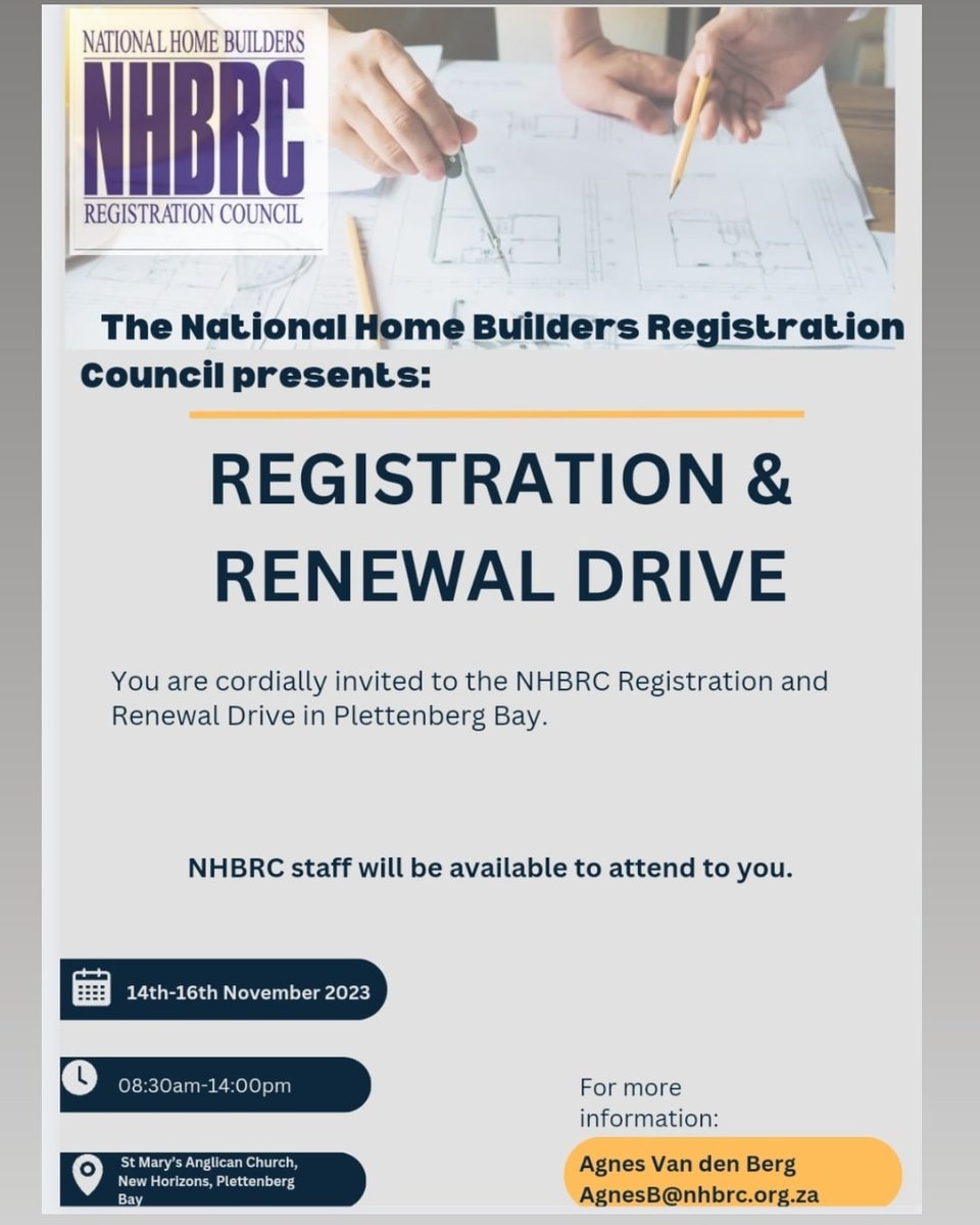 NHBRC's tweet photo. 👷‍♀️👷‍♂️👷‍♀️👷‍♂️

#Registration&amp;Renewal #NHBRCCares #NHBRCAssuringQualityHomes #NHBRC https://t.co/Z3tRFmgvjW