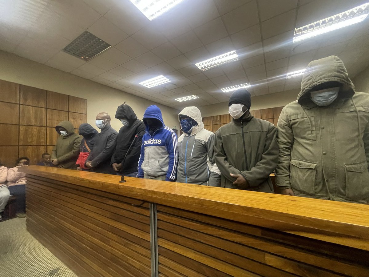 tndaba's tweet image. NDABANEWS: #VIPProtection8 - 8 VIP Protection Unit members of deputy President Paul Mashatile are back in court. The 8 are charged with several counts of assault, damage to property &amp;amp; pointing of a firearm. Today the state is expected to have finalised its investigation.