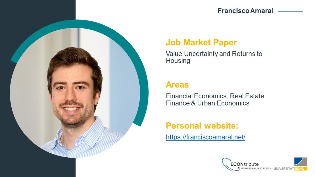 ECONtribute (@econ_tribute) on Twitter photo Meet <a href="/ECON_tribute/">ECONtribute</a> #YEPStudent Francisco Amaral: He is on the #econjobmarket and #financejobmarket 2023/2024! Check out his #JMP about "Value Uncertainty and Returns to Housing". Here is what it is about (1/7) <a href="/AmaralFranc/">Francisco Amaral</a>: Meet <a href="/ECON_tribute/">ECONtribute</a> #YEPStudent Francisco Amaral: He is on the #econjobmarket and #financejobmarket 2023/2024! Check out his #JMP about "Value Uncertainty and Returns to Housing". Here is what it is about (1/7) <a href="/AmaralFranc/">Francisco Amaral</a>: