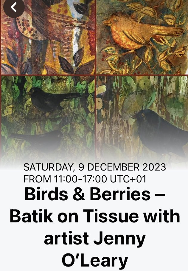 Such a lovely workshop to shake off the winter blues and immerse yourself in amazing seasonal creativity

Book via myartshack.co.uk