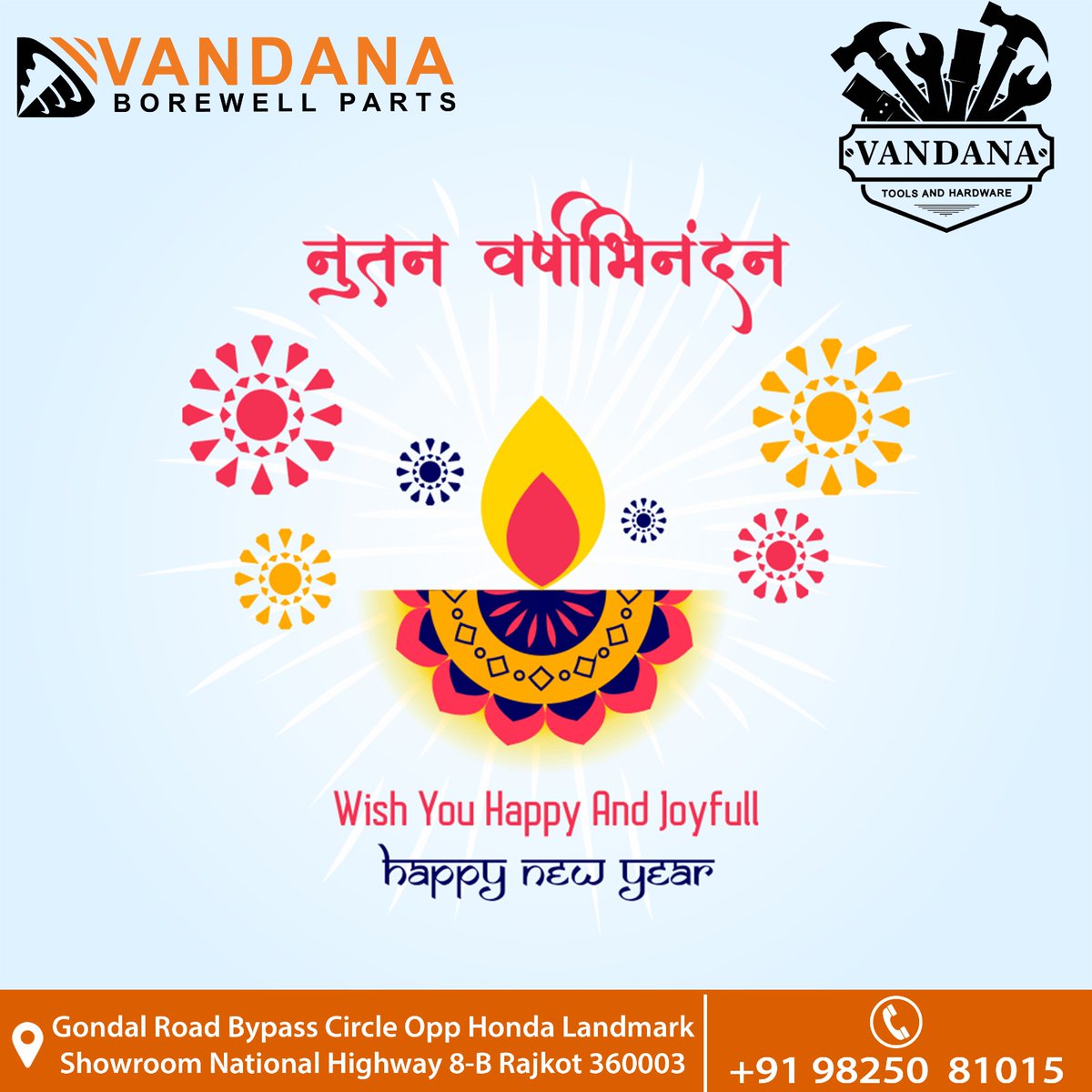 VandanaTools's tweet photo. I wish you and your family happiness, prosperity, and health on this auspicious day! Happy Gujarati New Year!
.
.
.
#newyearseve #newyear #happynewyear #newyears #gujratinewyear #nutanvarsh #abhinandan #vandana #tools #tools&amp;hardware #borewellparts #hardware #parts #besttools https://t.co/maNTEc6KSC