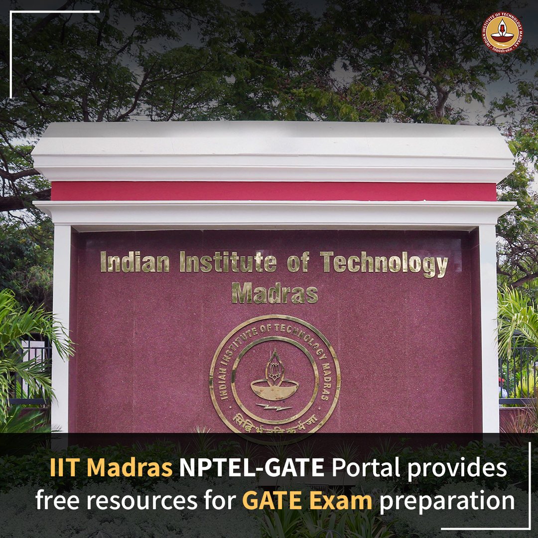 iitmadras's tweet image. In a bid to help aspirants ace the competitive GATE exam and democratize access to resources for excelling in it, @iitmadras @nptel_official-GATE Portal is providing free resources for #GATE exam preparation. 

#GATEEXAM #GATEPREPARATION
#GATEEXAMPREPARATION
