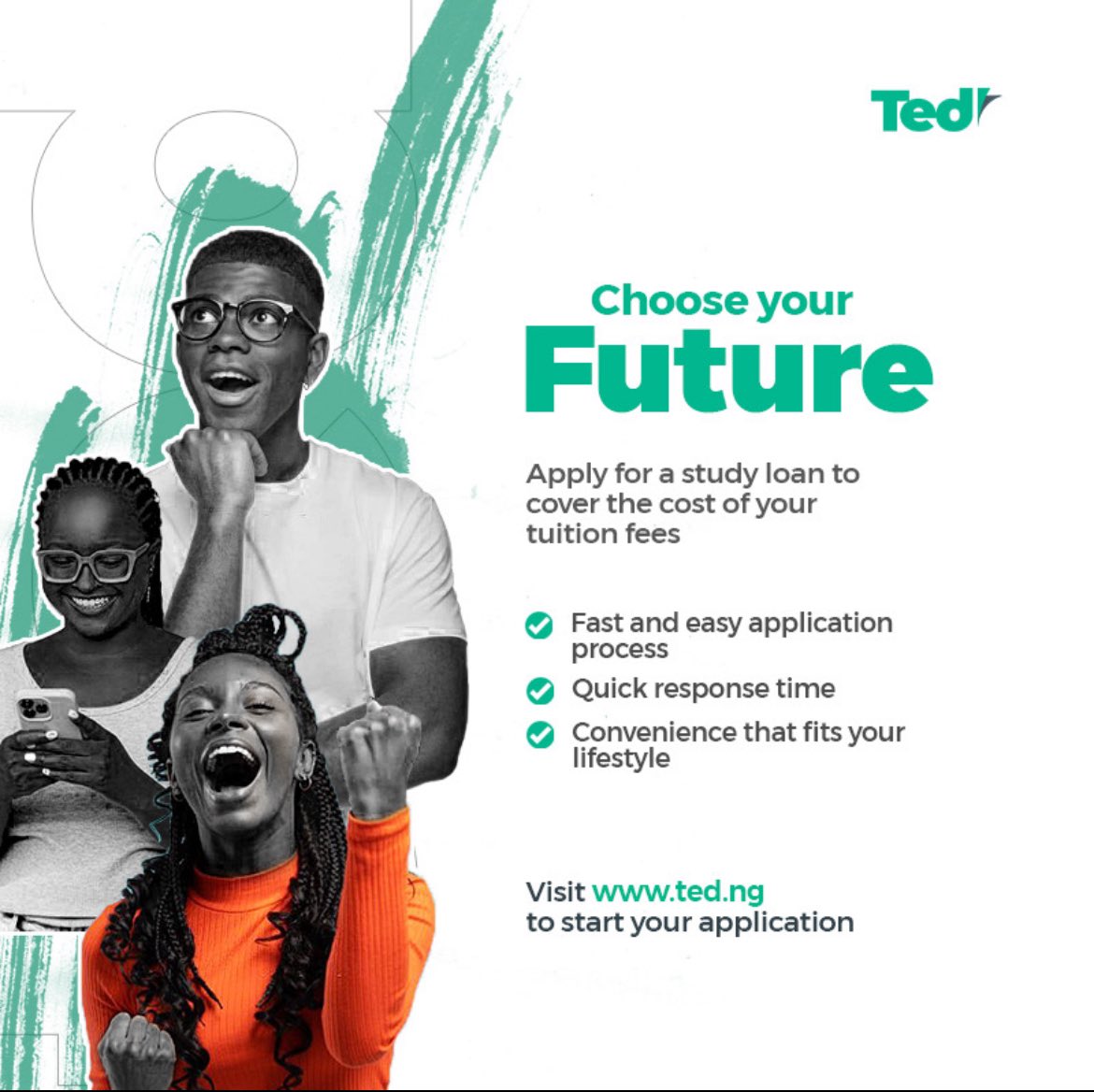 creed_web3's tweet photo. TED student loans: Your pathway to affordable education. Take the first step toward your dreams;
Apply today at https://t.co/etI79F4b6B #TedStudentLoans
For more on STUDENT LOAN FOLLOW @mytedng https://t.co/nsW6j5rBjP