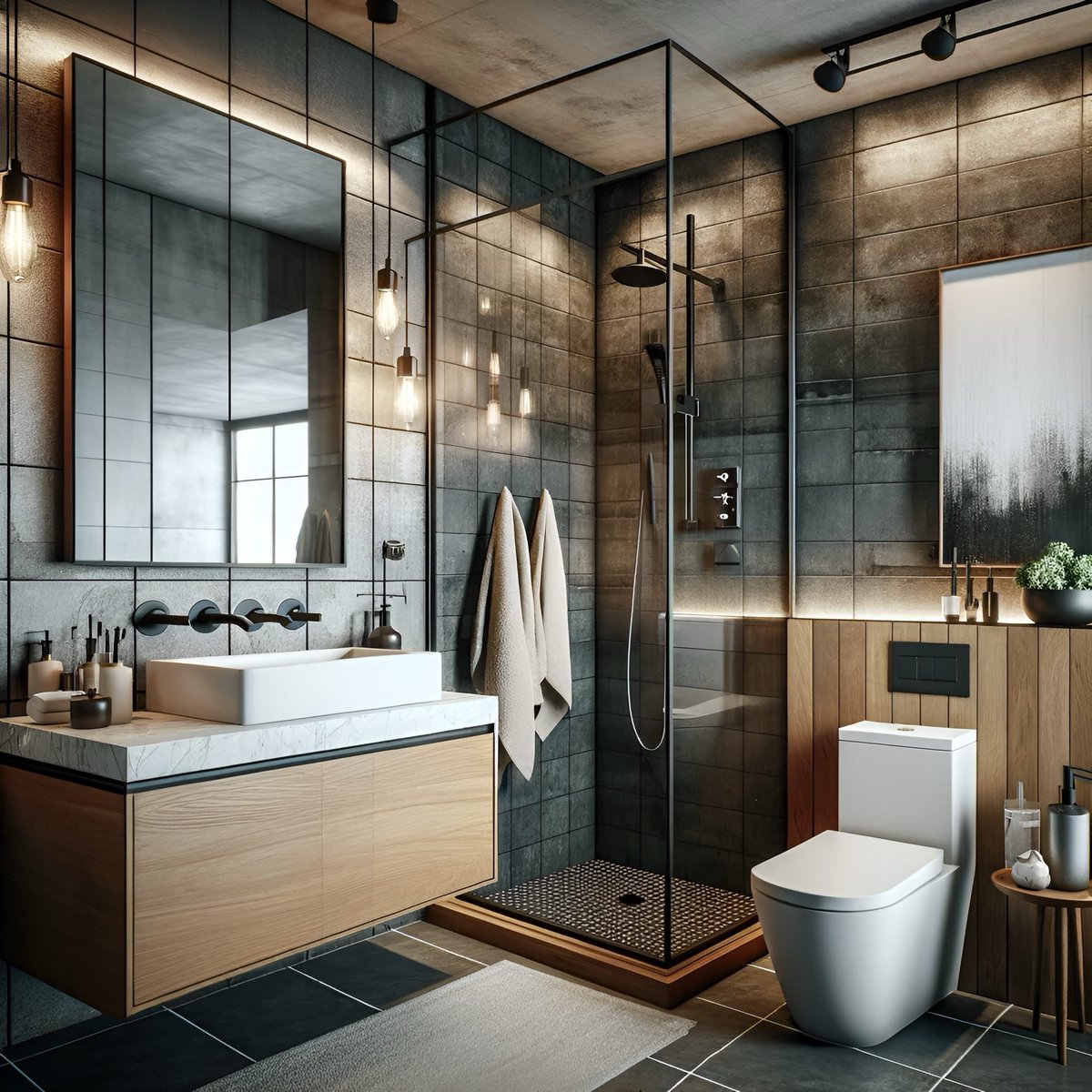 arcnsphere's tweet photo. A symphony of style with our latest interior concepts where industrial meets mid-century modern elegance.  Each space, from the living room to the sleek home office, the serene bedroom and the bathroom, is meticulously crafted to inspire and elevate your living experience. https://t.co/h8DB2GSoMu