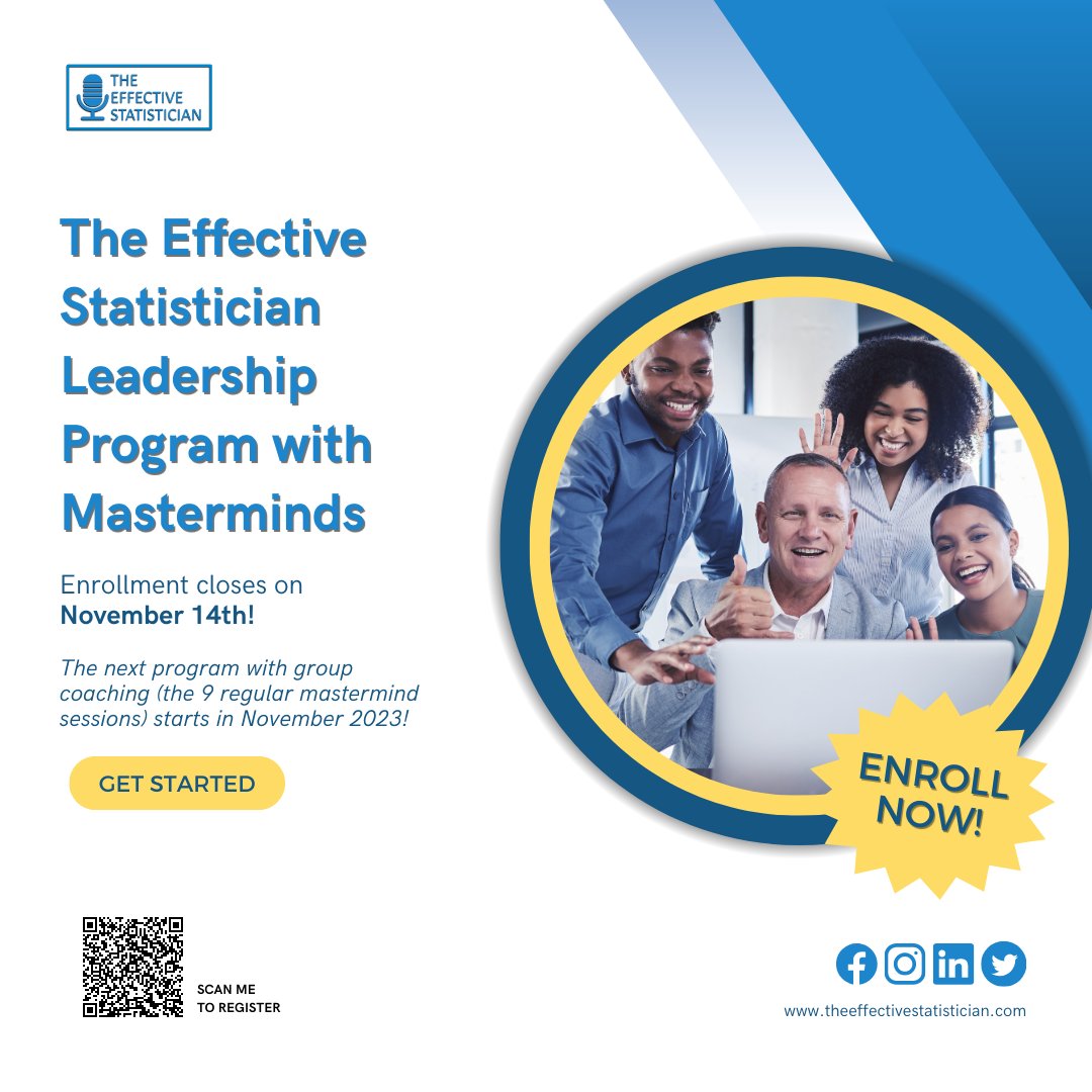 Effective_Stats's tweet photo. Communicate with confidence and build trust in cross-functional collaborations with our Effective Statistician Leadership Program. Lead the way in data-driven decisions. 

Hurry and register now! https://t.co/Hm0DH6VAMl

#DataLeaders #EffectiveStatisticians https://t.co/KzcTeXdpOw