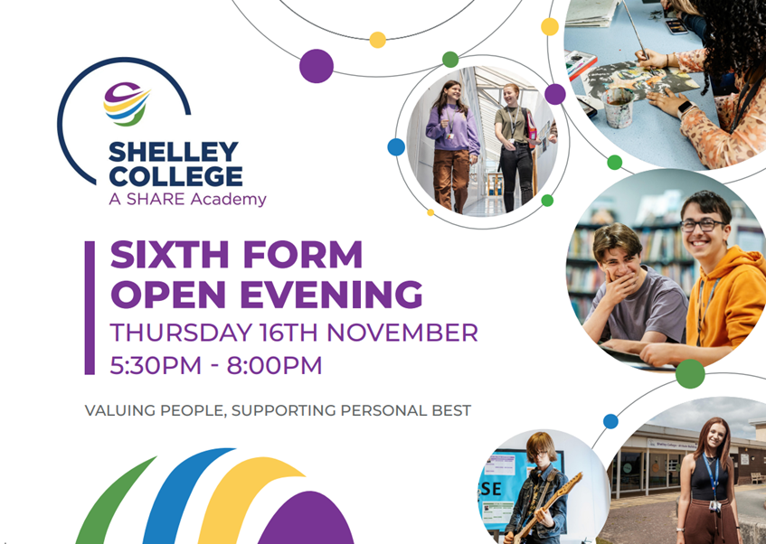 Shelley College Sixth Form is delighted to invite Year 11 students to their open evening.