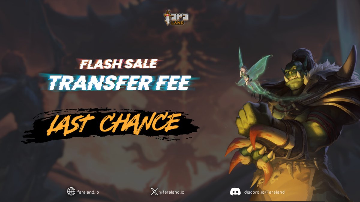 taman_fun's tweet photo. Only the final 24 hours left to join SkillShift's Flash Sale Transfer Fee 🔥
Don't miss out on this fantastic saving opportunity.
Quickly use SkillShift's feature and share the joy with us! 💰🚀
#Faraland $FARA #RPGGaming #SkillShift #FlashSale https://t.co/f765it1v1R