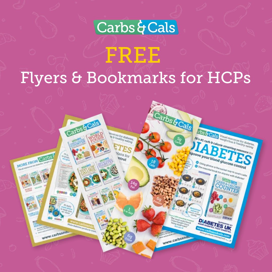CarbsAndCals's tweet photo. Did you know we have free flyers and bookmarks for Health Care Professionals? 
These can be ordered as physical items or downloadable e-versions. 
Perfect for consultations and events.
#diabetesapp #diabetes #diabeteshcp https://t.co/9vC5tTHEvE