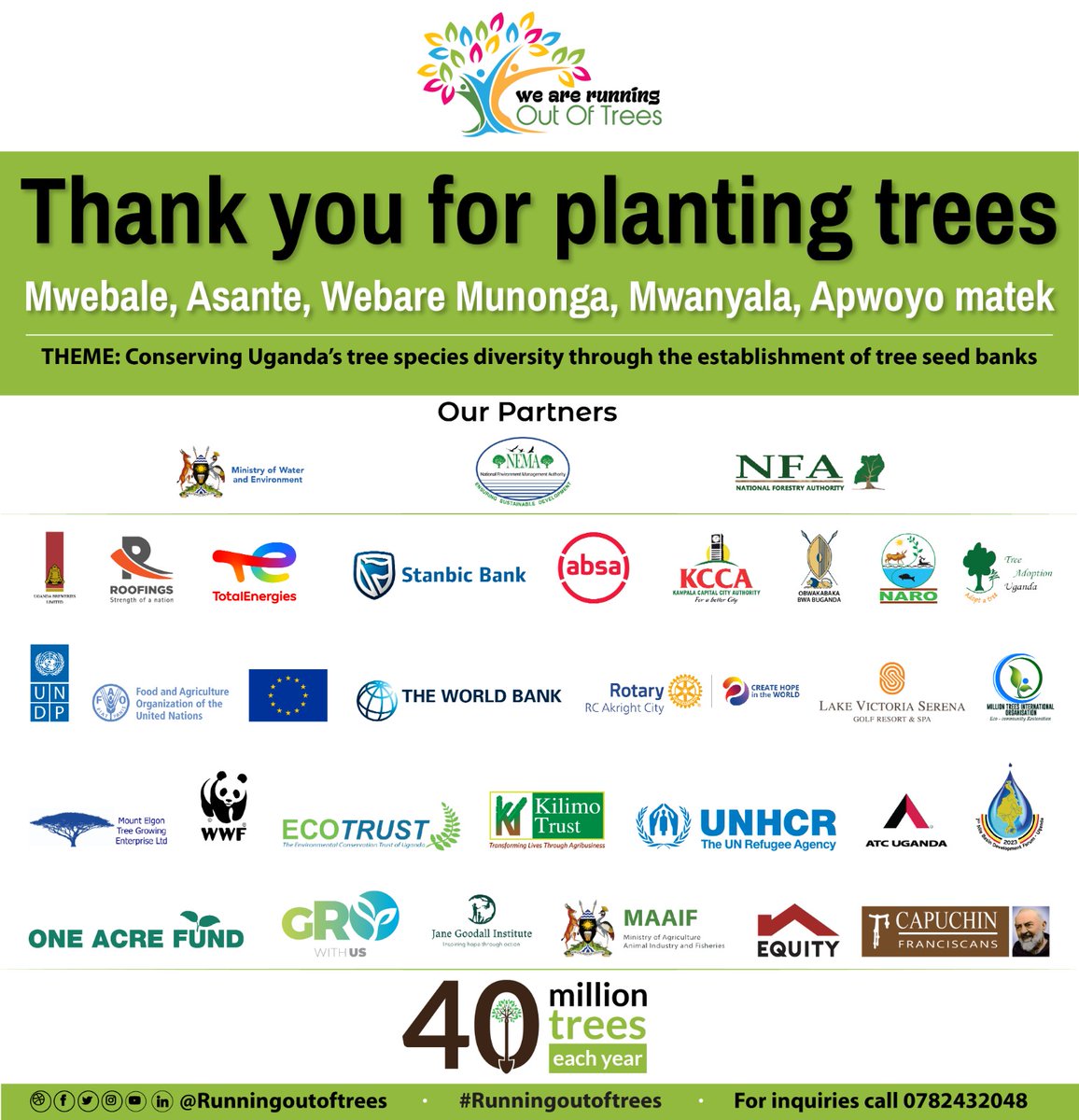 ROOTSUganda's tweet image. To the schools, individuals, students, priests, and other stakeholders, thank you for the unwavering dedication towards #Tree planting. Another reminder  of the importance of environmental conservation.#RunningOutofTrees