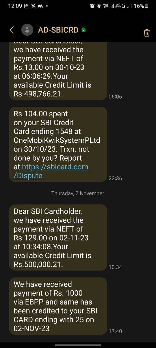 Urgent issue Fake outstanding showing in SBI app Card last 4 digit is 4836