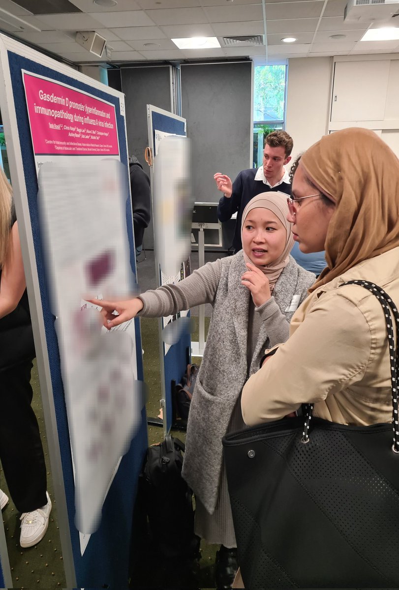 Maddie Wemyss (@maddiewemyss) on Twitter photo The day's not over yet for #YoungVIIN2023! Beautiful poster from <a href="/CiiiD_Hudson/">CiiiD Hudson</a>'s <a href="/Sarah_Rosli_/">Nur Sarah Rosli</a>, presenting her work on how Gasdermin D contributes to #influenza pathology 🫁😷
<a href="/Tate_Lab/">Tate_Lab</a> <a href="/_KateLawlor/">Kate Lawlor</a> <a href="/Hudson_Research/">Hudson Institute of Medical Research</a> <a href="/The_VIIN/">VIIN</a> #viinyis The day's not over yet for #YoungVIIN2023! Beautiful poster from <a href="/CiiiD_Hudson/">CiiiD Hudson</a>'s <a href="/Sarah_Rosli_/">Nur Sarah Rosli</a>, presenting her work on how Gasdermin D contributes to #influenza pathology 🫁😷
<a href="/Tate_Lab/">Tate_Lab</a> <a href="/_KateLawlor/">Kate Lawlor</a> <a href="/Hudson_Research/">Hudson Institute of Medical Research</a> <a href="/The_VIIN/">VIIN</a> #viinyis