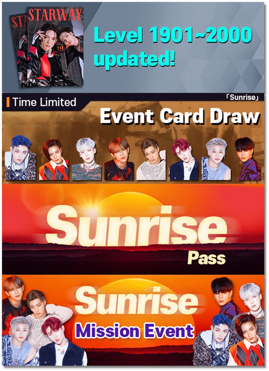 STARWAYATEEZ's tweet photo. 📢 #STARWAYATEEZ Update News

✔ Level 1901~2000 updated
✔ New Cards updated
✔ Sunrise Pass open
✔ Score Mode Season 7
✔ New Mission Events available

Play right now!

#ATEEZ #에이티즈 #STARWAYATEEZ https://t.co/YvwrSE8Gbh