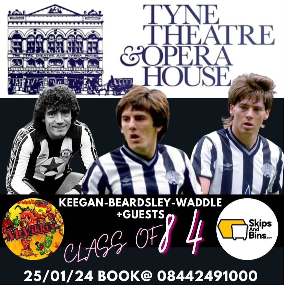 Only 19 vip tickets left to meet keegan/waddle/beardsley and special guests #nufc fans. Do not miss this unique opportunity A great #nufc gift idea. Meet Keegan Waddle and Beardsley and special guests January 2024 click link to buy tickets tynetheatreandoperahouse.uk/portfolio/an-e…