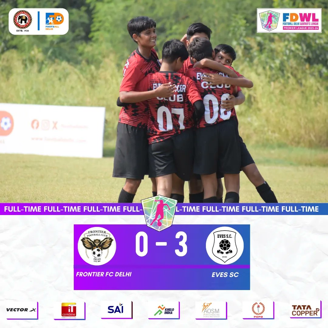 FootballDelhi's tweet photo. FULL TIME!๐ช
FFC 0๏ธโฃ-3๏ธโฃ ESC
Muskan from Eves SC wins the Player Of The Match Award ๐
#FootballDelhi #FDWPL #Indianfootball https://t.co/YE9Fa7Fakl