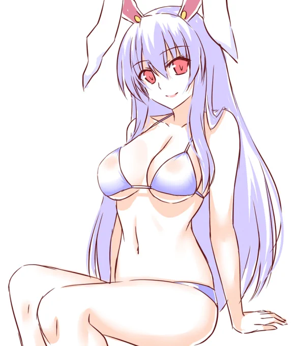 ひさしぶりにうどんげ～うどんげ可愛いよね…幻想郷には海がないけど水着になるぶんには問題ない。 