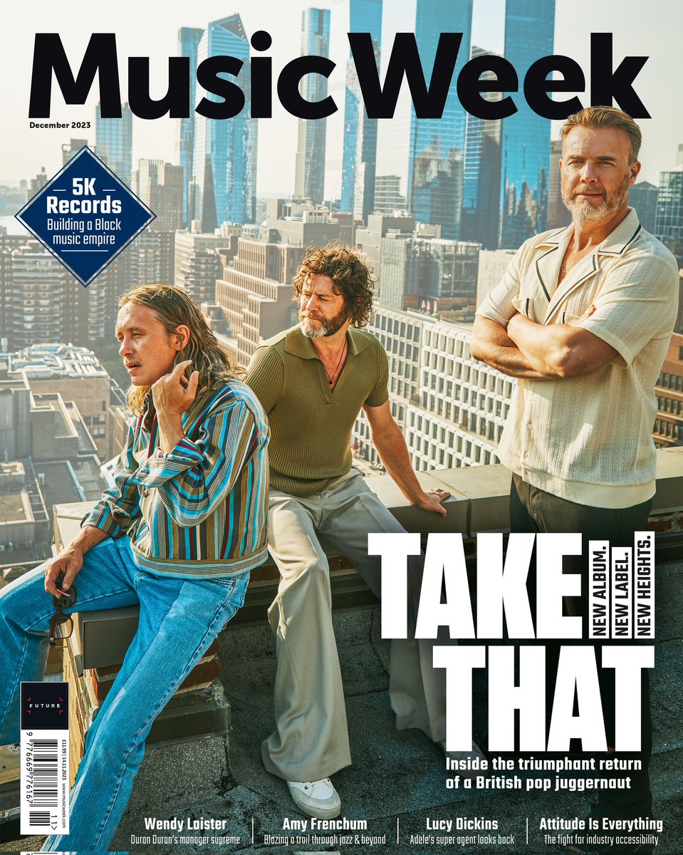 officialMOIF's tweet photo. Take That cover the December edition of Music Week @takethat @GaryBarlow @OfficialMarkO @MusicWeek #takethat 

https://t.co/eJAR6EHs2u https://t.co/wagrkxV2aY
