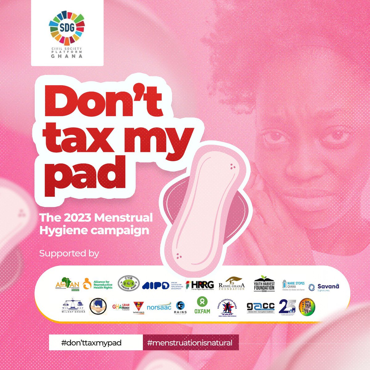 Renel_GF's tweet photo. We remind government @NAkufoAddo @MBawumia @MoGCSP_Ghana @mohgovgh @MoF_Ghana  to remove the taxes on sanitary pads in the 2024 budget. It is possible!!!! #DontTaxMyPad #MenstruationIsNatural  #RemovePeriodTaxNow  #HaltPeriodTaxNow  #RemoveMenstrualTaxNow @arhrghana @oxfaminghana https://t.co/J136TXBEBA