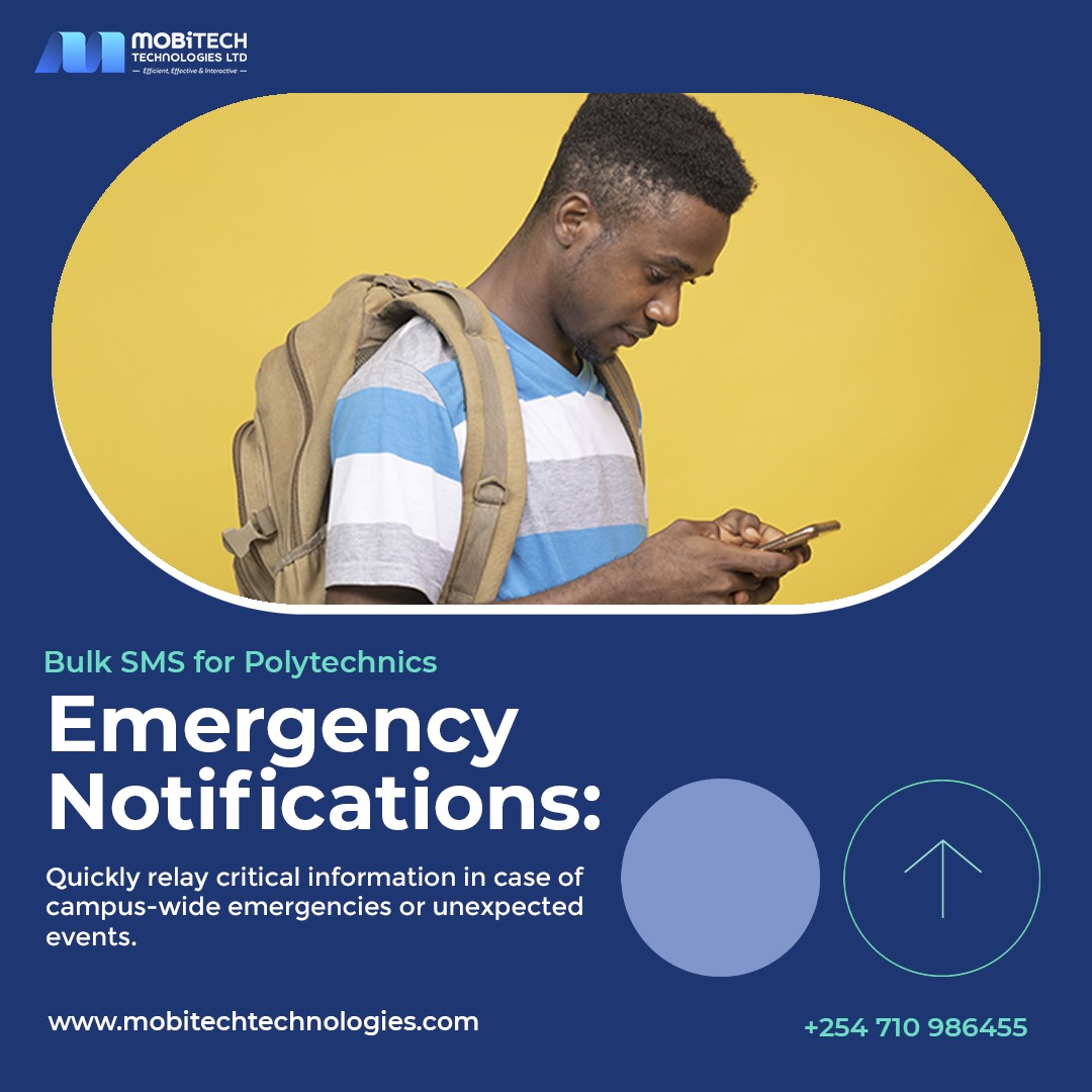 LimitedMobitech's tweet photo. Swift, Reliable, and Crucial: Bulk SMS for Polytechnic Emergency Notifications! 🚨📱 Ensure the safety of your campus community with instant alerts. Choose the power of Bulk SMS for timely communication during emergencies. Preparedness starts with a message away! 🚑🌐 https://t.co/MkNhhClfIK