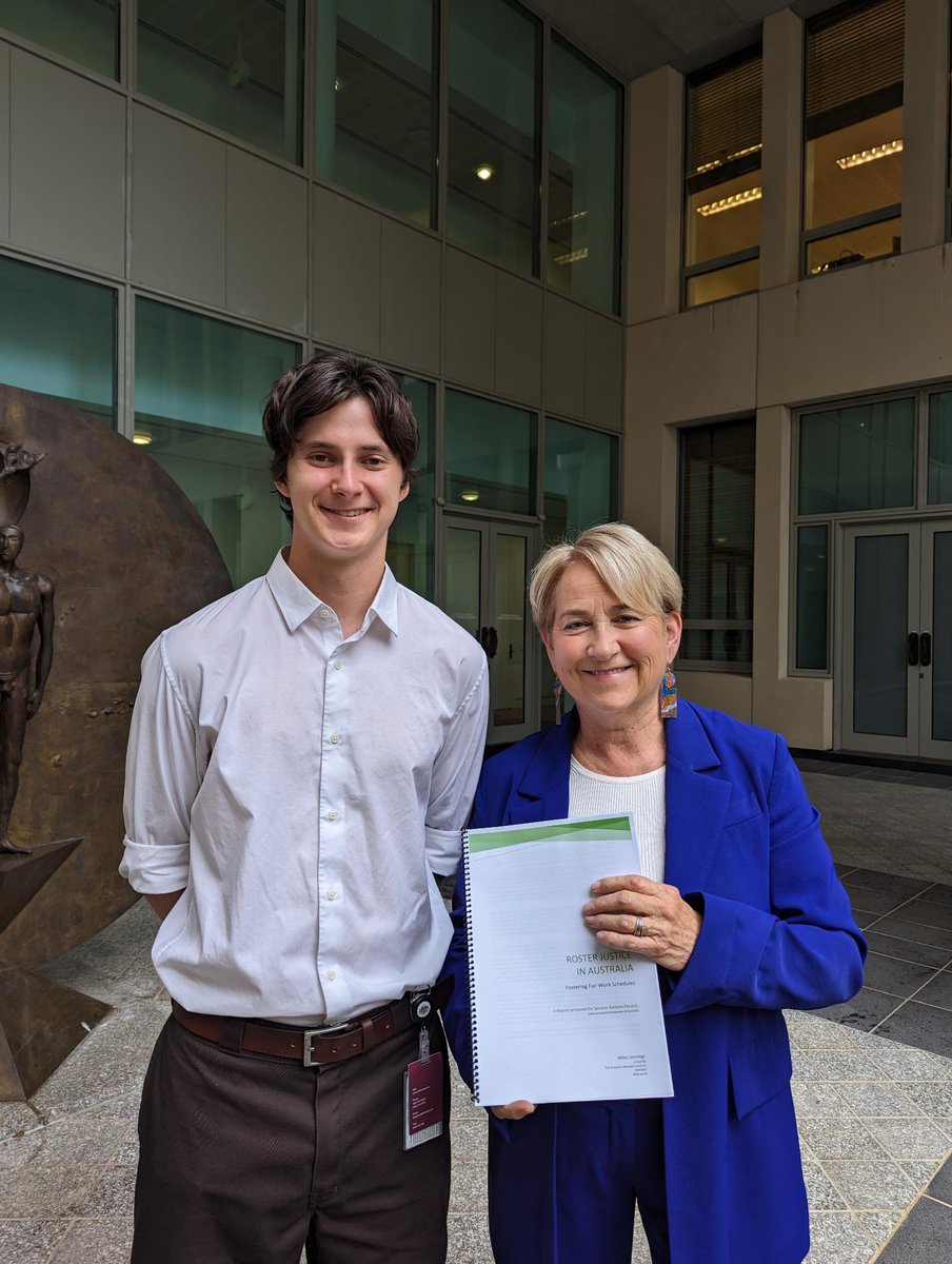 This is Miles Jennings, our intern from ANU who did some excellent research to help us map solutions to the massive problems of irregular working hours and last minute shift changes. We are campaigning for roster justice to give workers more control of their lives.