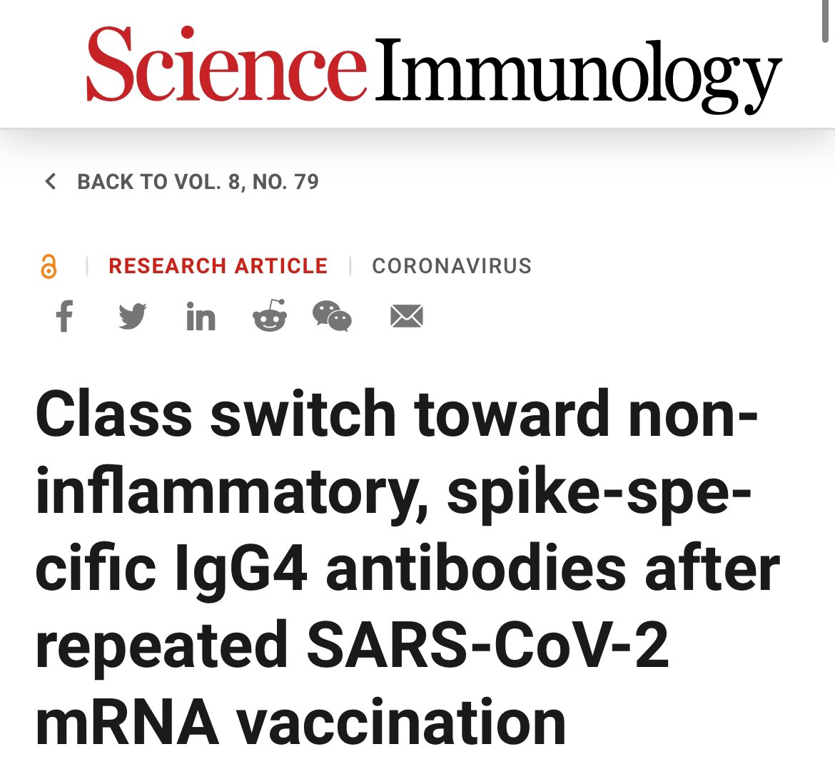 Quo_vadis_BRD's tweet image. 1/ Sehr geehrter @kischober, ich komme zurück auf Ihre Studie zum #IgG4-Klassenswitch nach mehrmaliger #mRNA-#Impfung von Ende 2022. 

Es stand damals die Sorge im Raum, dass dieser Wechsel Ausdruck einer vermehrten Th2-Immunantwort sein könnte. 

Gibt es neue Erkenntnisse, …